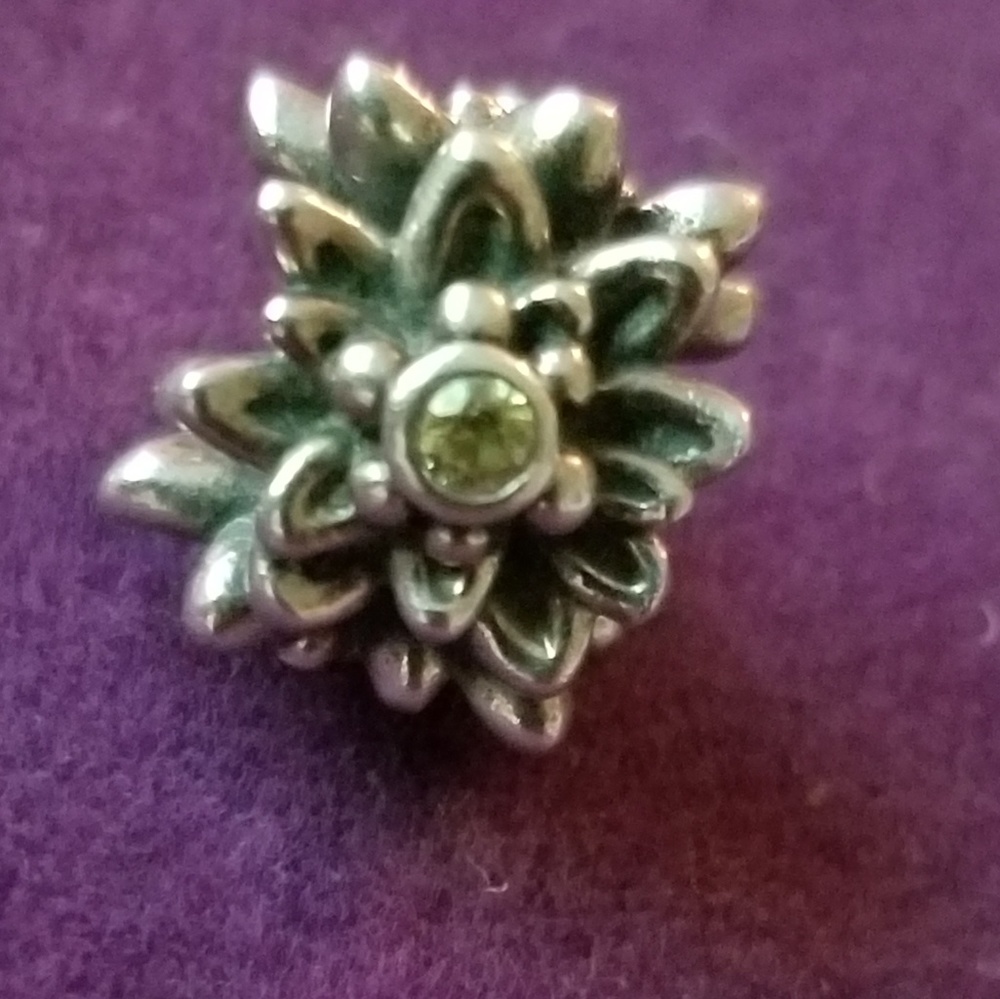 Pandora charms green stone